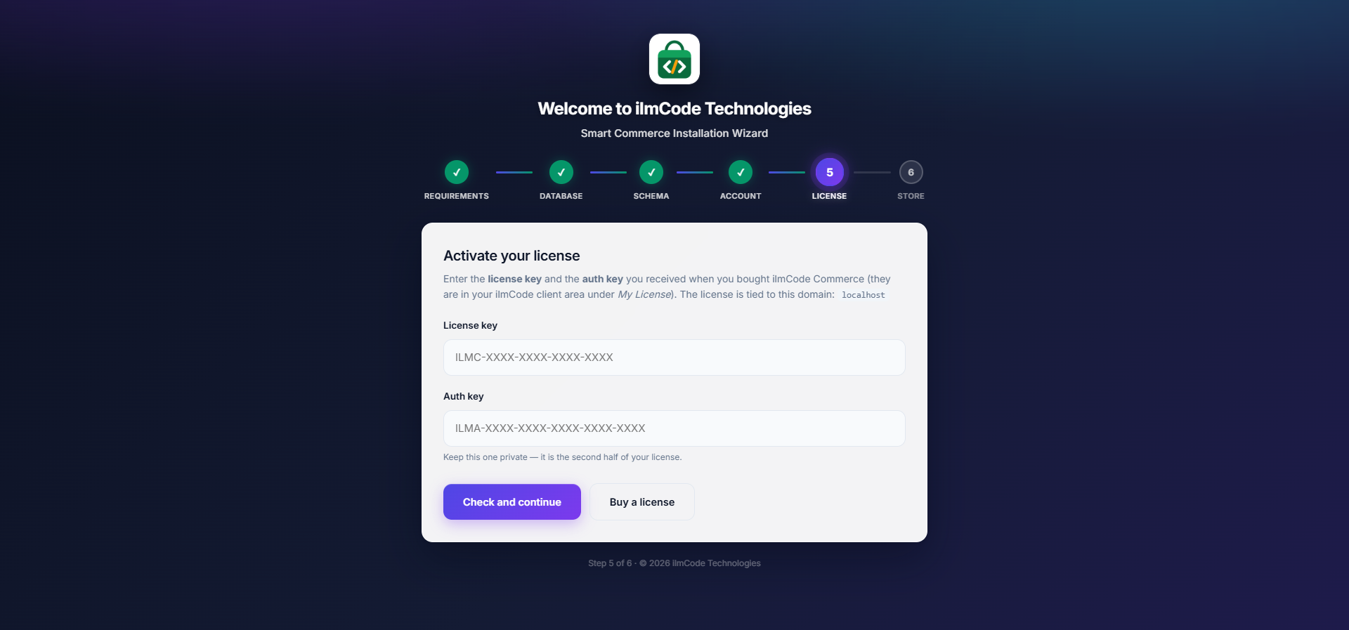 Installer — License step