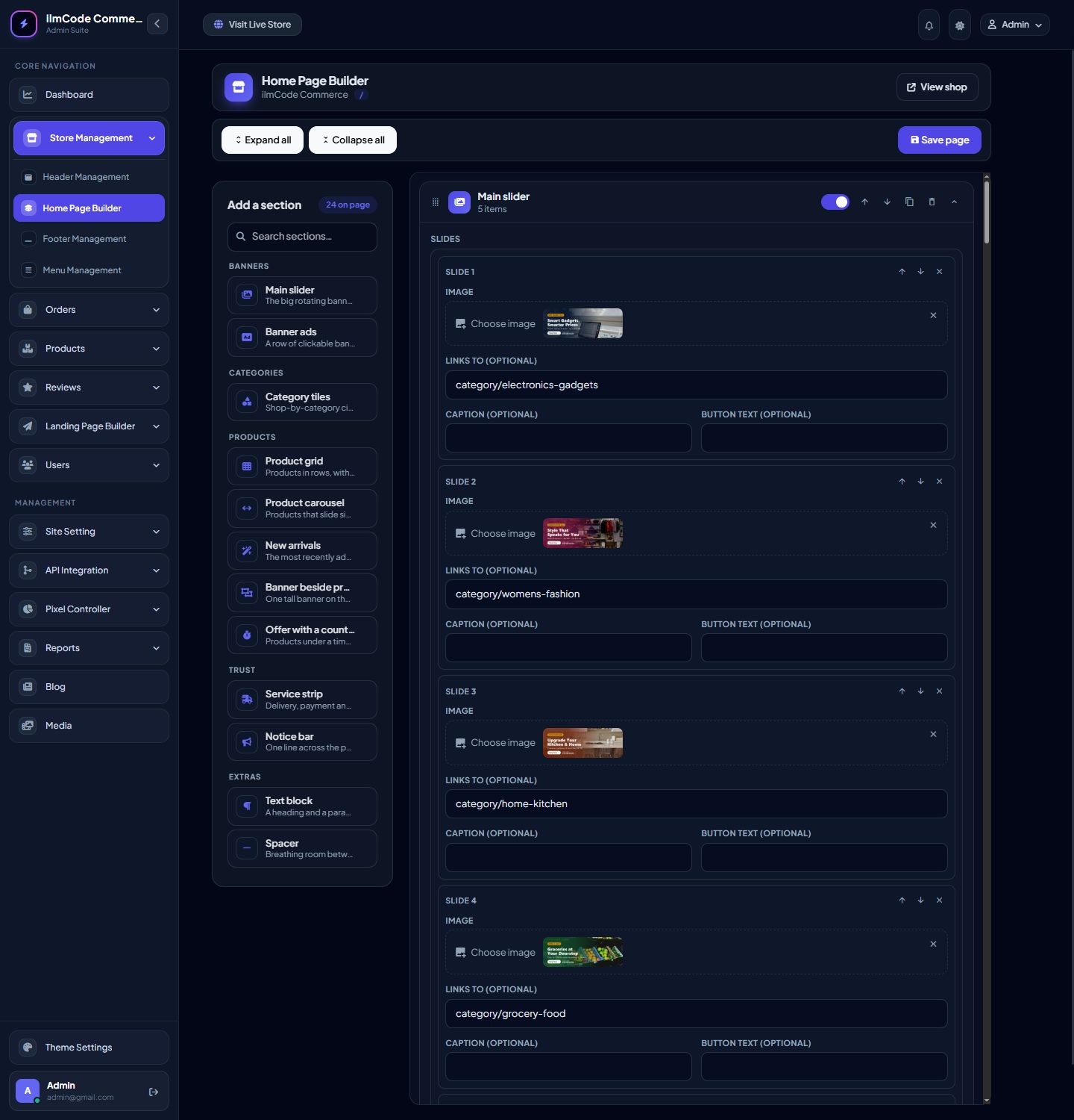 Page builder