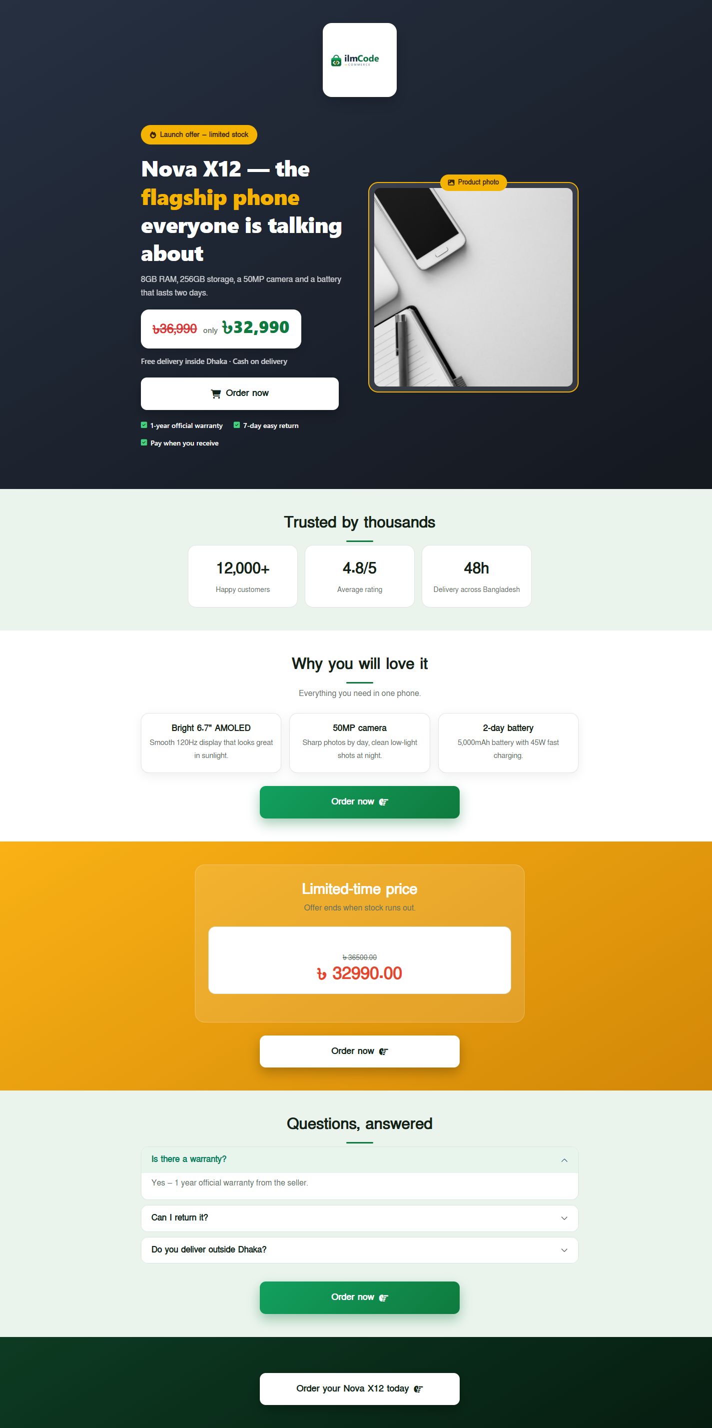Landing page
